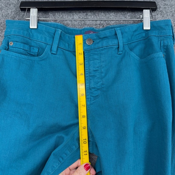 NYDJ Clarissa Ankle Jeans Teal Wash Womens Size 12P Mid Rise - Picture 7 of 8